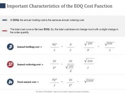 Important characteristics of the eoq cost function scm performance measures ppt icon