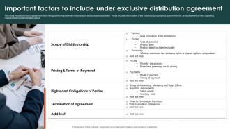 Important Factors To Include Under Exclusive Distribution Criteria For Selecting Distribution Channel