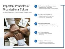 Important principles of organizational culture