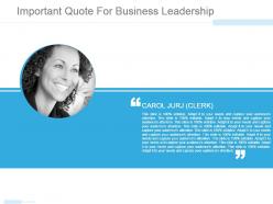 Important quote for business leadership powerpoint slides