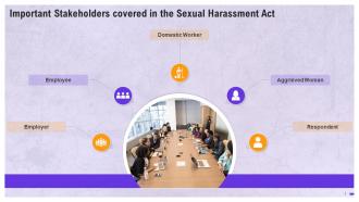 Important Stakeholders In Sexual Harassment Act Training Ppt