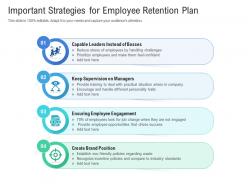Important strategies for employee retention plan