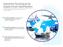 Important techniques for supply chain optimization
