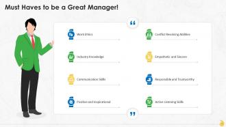 Important Values For Great Managers Training Ppt