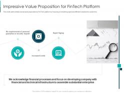 Impressive value proposition for fintech solutions firm investor funding elevator