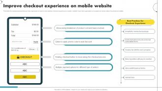 Improve Checkout Experience On Mobile Website Ecommerce Marketing Ideas To Grow Online Sales