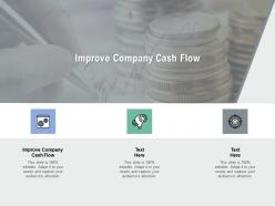Improve company cash flow ppt powerpoint presentation layouts ideas cpb
