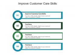 Improve customer care skills ppt powerpoint presentation outline tips cpb