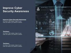 Improve cyber security awareness ppt powerpoint presentation infographic template cpb