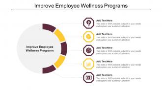 Improve Employee Wellness Programs Ppt Powerpoint Presentation File Ideas Cpb