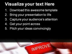 Improve keyboard key business powerpoint backgrounds and templates 1210