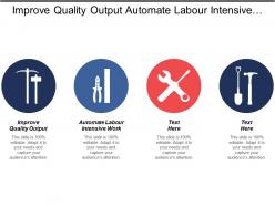 Improve quality output automate labour intensive work intensive work