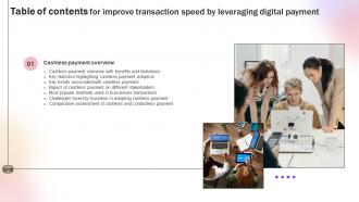Improve Transaction Speed By Leveraging Digital Payment Table Of Contents