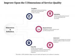 Improve upon the 5 dimensions of service quality ppt powerpoint presentation icon visuals