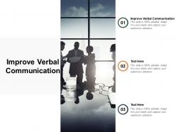 Improve verbal communication ppt powerpoint presentation icon brochure cpb