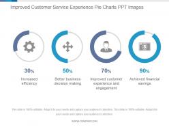 Improved Customer Service Experience Pie Charts Ppt Images