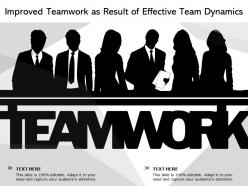 Improved teamwork as result of effective team dynamics