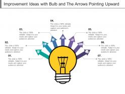 Improvement ideas with bulb and the arrows pointing upward