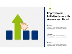 Improvement initiative icon with arrows and hand