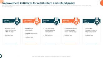 Improvement Initiatives For Retail Return And Refund Policy Measuring Retail Store Functions