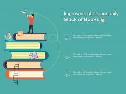 Improvement opportunity stack of books