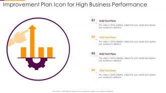 Improvement Plan Icon For High Business Performance