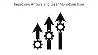 Improving Arrows And Gear Monotone Icon In Powerpoint Pptx Png And Editable Eps Format