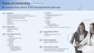 Improving Client Lead Management Process Powerpoint Presentation Slides Informative Content Ready