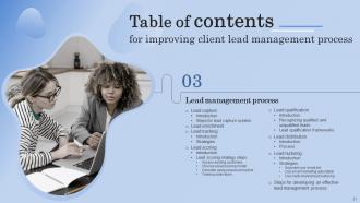 Improving Client Lead Management Process Powerpoint Presentation Slides Good Editable