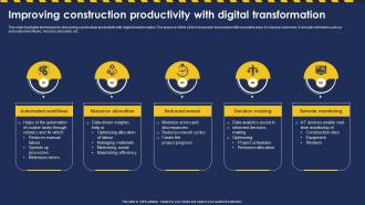 Improving Construction Productivity With Digital Transformation