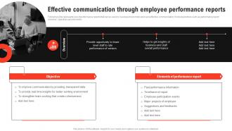 Improving Decision Making Effective Communication Through Employee Performance Reports