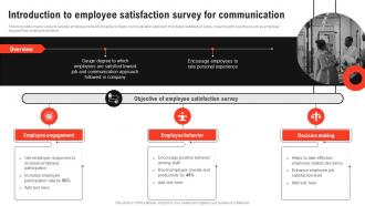 Improving Decision Making Introduction To Employee Satisfaction Survey For Communication