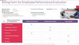 Improving Employee Performance Management Rating Form For Employee Performance