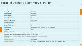 Improving hospital management system hospital discharge summary patient