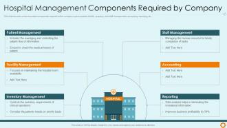 Improving hospital management system hospital management components