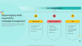Improving Key Skills Required For Campaign Management Understanding Pros And Cons MKT SS V