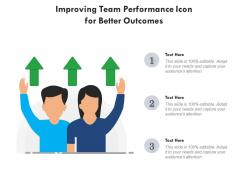 Improving team performance icon for better outcomes