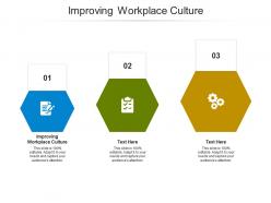 Improving workplace culture ppt powerpoint presentation infographic template show cpb