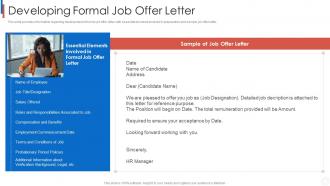 Improvising staff recruitment process developing formal job offer letter