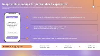 In App Mobile Popups For Personalized Experience Ppt Infographics Designs