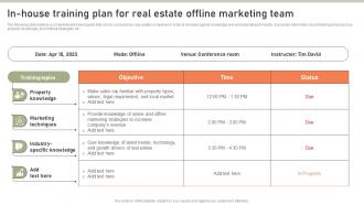 In House Training Plan For Real Estate Lead Generation Techniques Expand MKT SS V