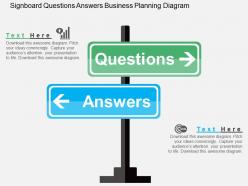 In signboard questions answers business planning diagram flat powerpoint design