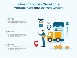 Inbound Logistics Warehouse Management And Delivery System