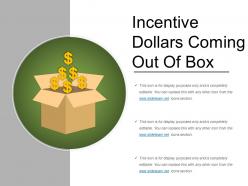 Incentive dollars coming out of box