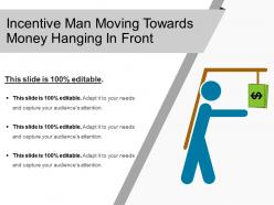Incentive Man Moving Towards Money Hanging In Front