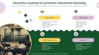 Incentive Systems To Promote Classroom Learning