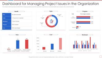 Incident and problem management process dashboard for managing project issues organization