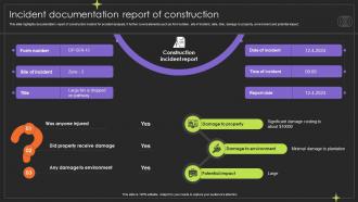Incident Documentation Report Of Construction