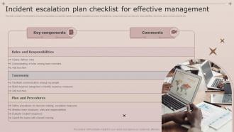 Incident Escalation Plan Checklist For Effective Management
