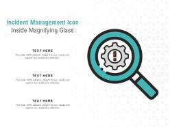 Incident management icon inside magnifying glass